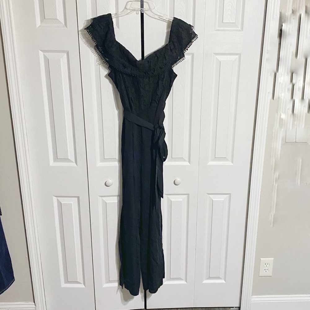 City Chic black & lace Venice love NWT pants suit jumper size S / 16